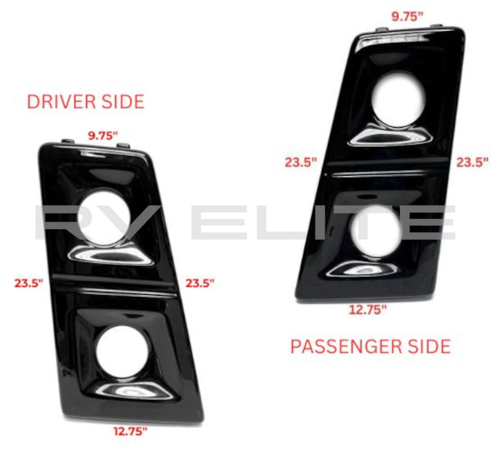 RV Rear Taillight Bezel Set Black ABS (Left & Right Pair)