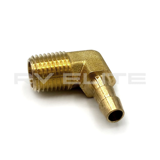 RV 90 Degree Brass Fitting for Overflow Tank 10105834, REV Group - American Coach, Holiday Rambler, Fleetwood, Monaco Coach