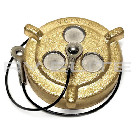 RV Brass Fuel Cap Non-Vented 2.75" | For Class A Motorhomes & RVs - American Coach, Holiday Rambler, Fleetwood, Monaco Coach