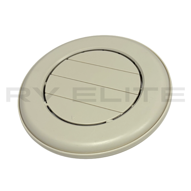 RV Round A/C Vent Port 6.5" Oyster/Beige Color - American Coach, Holiday Rambler, Fleetwood, Monaco Coach