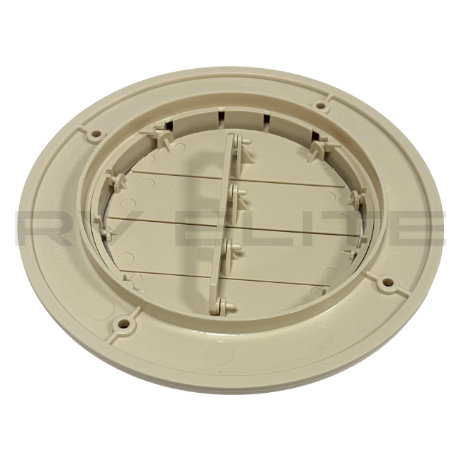RV Round A/C Vent Port 6.5" Oyster/Beige Color - American Coach, Holiday Rambler, Fleetwood, Monaco Coach