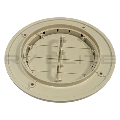 RV Round A/C Vent Port 6.5" Oyster/Beige Color - American Coach, Holiday Rambler, Fleetwood, Monaco Coach
