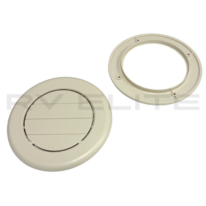 RV Round A/C Vent Port 6.5" Oyster/Beige Color - American Coach, Holiday Rambler, Fleetwood, Monaco Coach