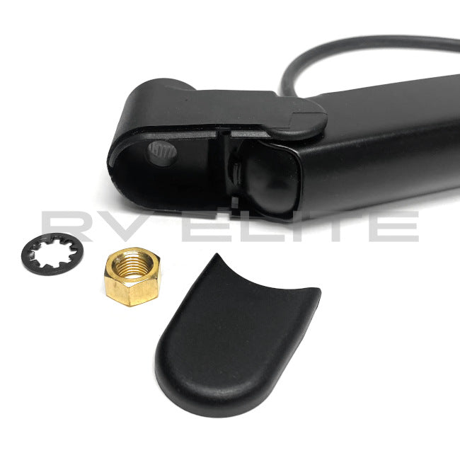 RV J-Hook 30" Wiper Arm 33° Left, 10° Down | For Class A Motorhomes & RVs - American Coach, Holiday Rambler, Fleetwood, Monaco Coach