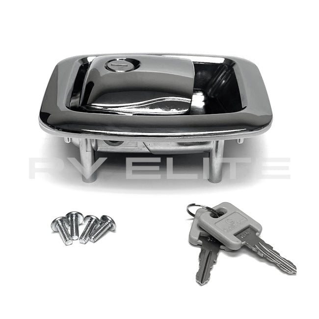 RV Baggage Door Handle Latch Chrome with Lock & Key – RV Elite Parts