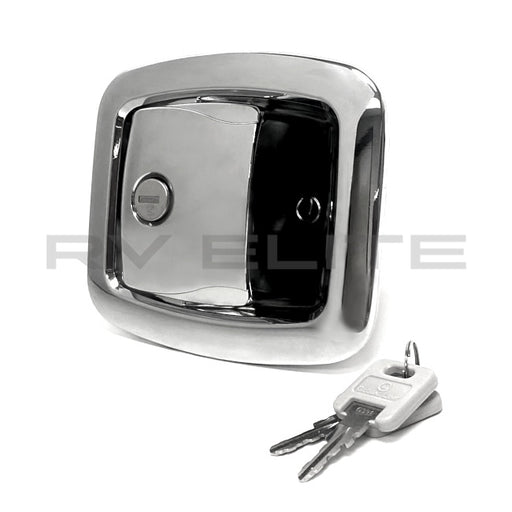 RV Baggage Door Handle Latch Chrome with Lock & Key | For Class A Motorhomes & RVs - American Coach, Holiday Rambler, Fleetwood, Monaco Coach