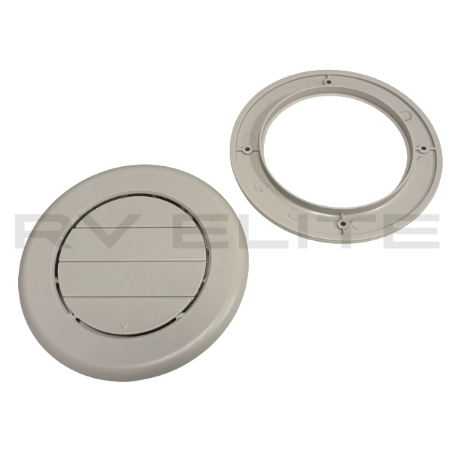 RV Round A/C Vent Port 6.5" Greige Color