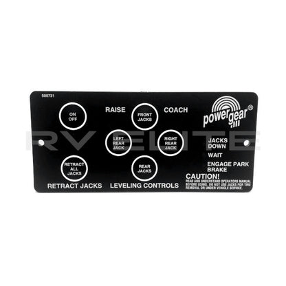 RV Power Gear leveling Control Pad 500731 | For Class A Motorhomes & RVs - American Coach, Holiday Rambler, Fleetwood, Monaco Coach