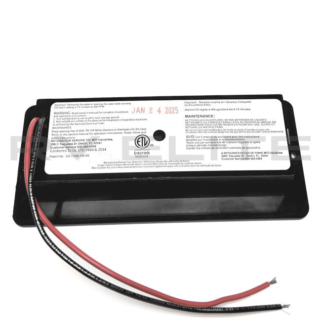 RV Carbon Monoxide / Propane Gas Detector 12V Horizontal 35-742 | For Class A Motorhomes & RVs - American Coach, Holiday Rambler, Fleetwood, Monaco Coach
