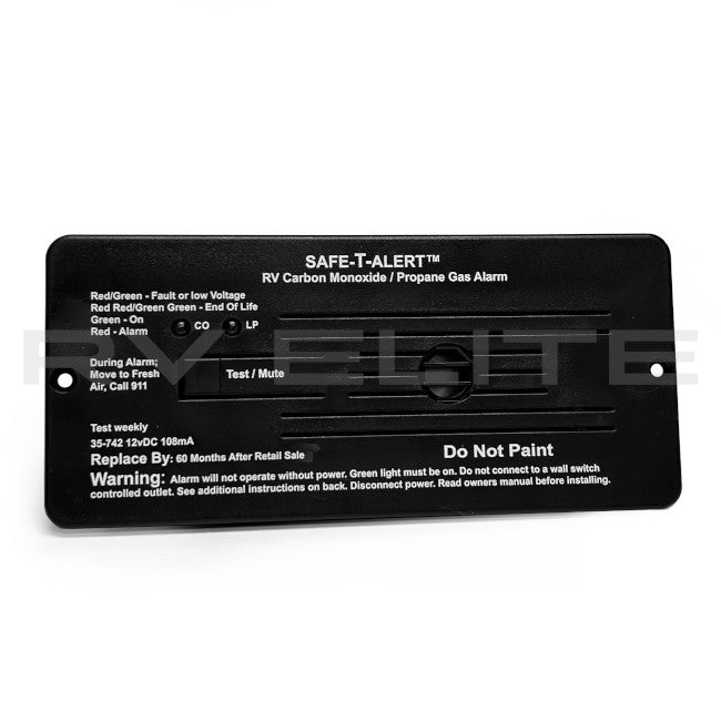 RV Carbon Monoxide / Propane Gas Detector 12V Horizontal 35-742 | For Class A Motorhomes & RVs - American Coach, Holiday Rambler, Fleetwood, Monaco Coach