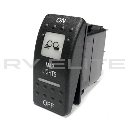 RV Map Lights On/Off Switch 4-Prong 12V | For Class A Motorhomes & RVs - American Coach, Holiday Rambler, Fleetwood, Monaco Coach