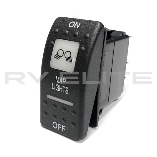 RV Map Lights On/Off Switch 4-Prong 12V | For Class A Motorhomes & RVs - American Coach, Holiday Rambler, Fleetwood, Monaco Coach
