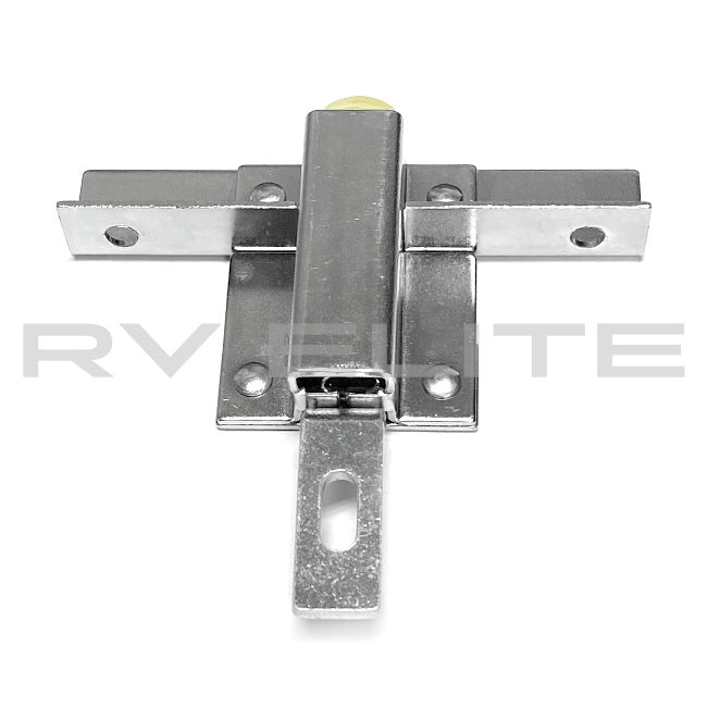 RV Luggage Door Catch / Plunger Bolt Latch Silver 3.75" x 4" | For Class A Motorhomes & RVs - American Coach, Holiday Rambler, Fleetwood, Monaco Coach