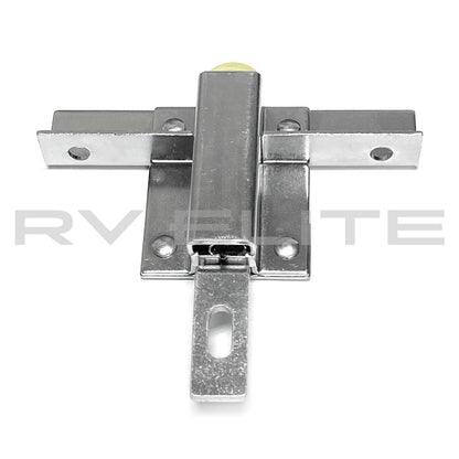 RV Luggage Door Catch / Plunger Bolt Latch Silver 3.75" x 4" | For Class A Motorhomes & RVs - American Coach, Holiday Rambler, Fleetwood, Monaco Coach
