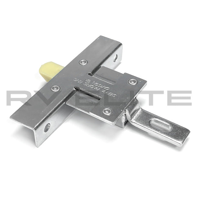 RV Luggage Door Catch / Plunger Bolt Latch Silver 3.75" x 4" | For Class A Motorhomes & RVs - American Coach, Holiday Rambler, Fleetwood, Monaco Coach