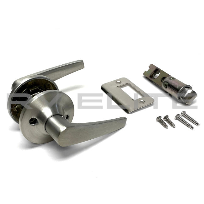 RV Interior Door Handle Lever Kit in Brushed Nickel | For Class A Motorhomes & RVs - American Coach, Holiday Rambler, Fleetwood, Monaco Coach
