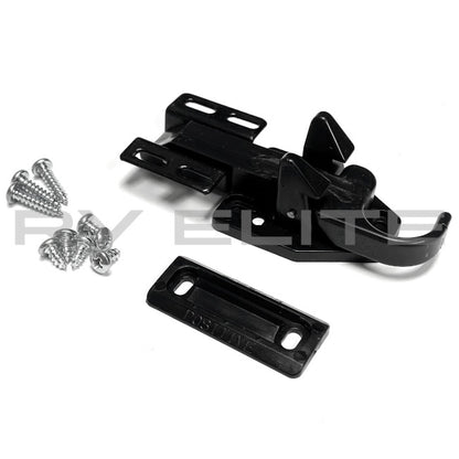 RV Screen Door Latch 3-Piece Kit Black | For Class A Motorhomes & RVs - American Coach, Holiday Rambler, Fleetwood, Monaco Coach