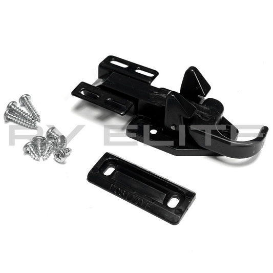 RV Screen Door Latch 3-Piece Kit Black | For Class A Motorhomes & RVs - American Coach, Holiday Rambler, Fleetwood, Monaco Coach
