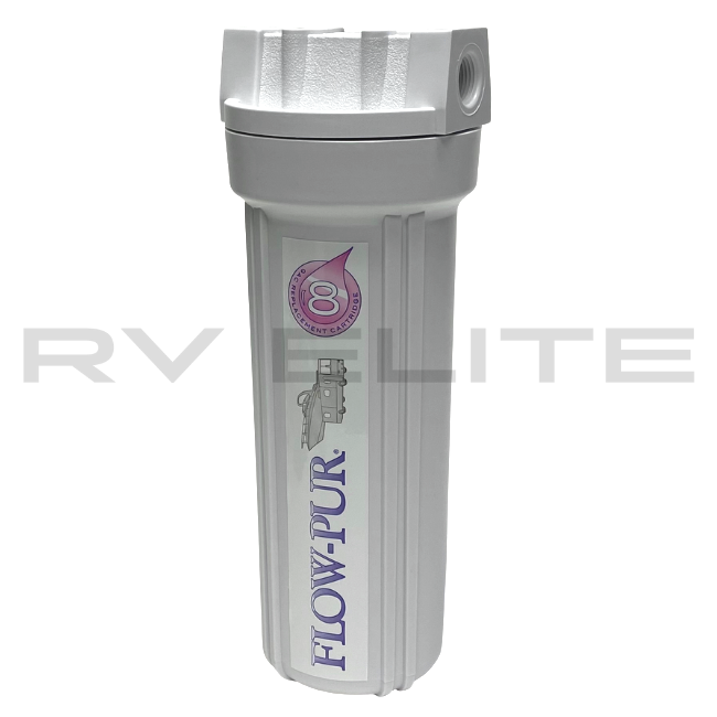 RV Flow-Pur Water Filter Housing Canister | For Class A Motorhomes & RVs - American Coach, Holiday Rambler, Fleetwood, Monaco Coach