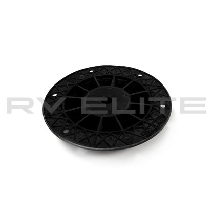 RV Table Leg Base Black Plastic 2.25" Cutout, 6.5" Base | For Class A Motorhomes & RVs - American Coach, Holiday Rambler, Fleetwood, Monaco Coach