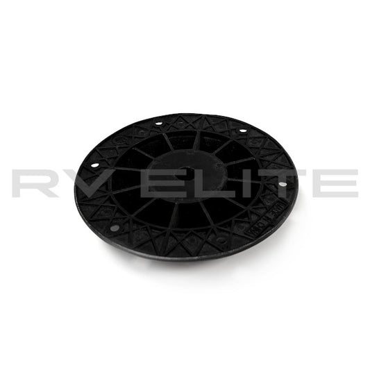 RV Table Leg Base Black Plastic 2.25" Cutout, 6.5" Base | For Class A Motorhomes & RVs - American Coach, Holiday Rambler, Fleetwood, Monaco Coach