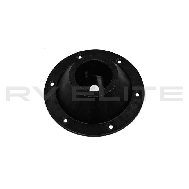 RV Table Leg Base Black Plastic 2.25" Cutout, 6.5" Base | For Class A Motorhomes & RVs - American Coach, Holiday Rambler, Fleetwood, Monaco Coach