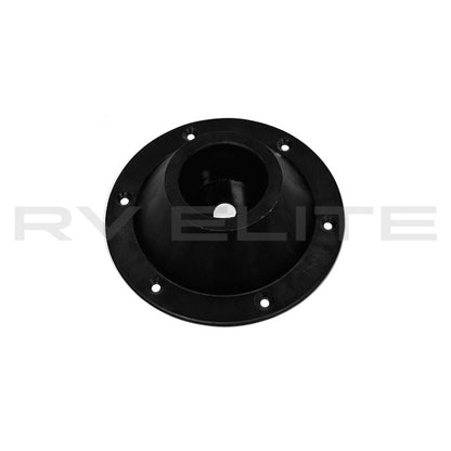 RV Table Leg Base Black Plastic 2.25" Cutout, 6.5" Base | For Class A Motorhomes & RVs - American Coach, Holiday Rambler, Fleetwood, Monaco Coach