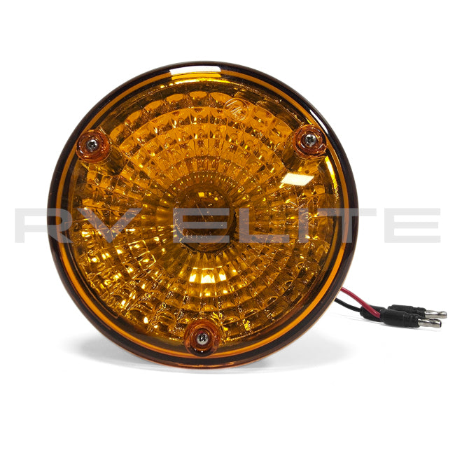 RV 4" Amber Lens Turn Light 12V 10005485 | For Class A Motorhomes & RVs - American Coach, Holiday Rambler, Fleetwood, Monaco Coach