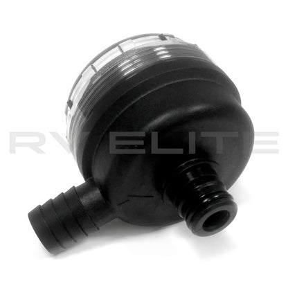 RV Fresh Water Pump Filter Inlet Strainer,  3/4" Hose Barb x 90 Degree Quad Port | For Class A Motorhomes & RVs - American Coach, Holiday Rambler, Fleetwood, Monaco Coach