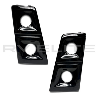RV Rear Taillight Bezel Set Black ABS (Left & Right Pair)