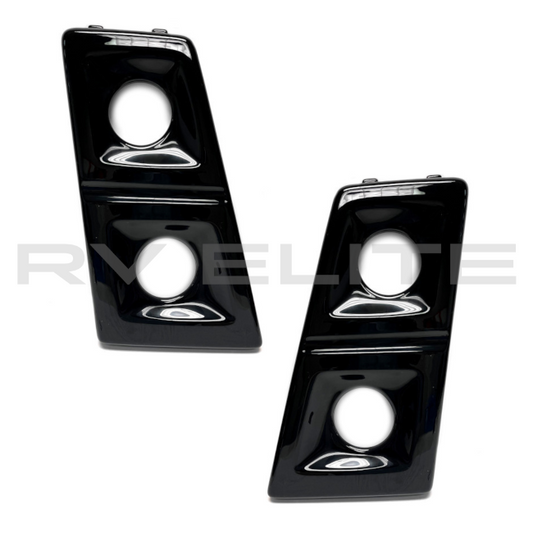 RV Rear Taillight Bezel Set Black ABS (Left & Right Pair)
