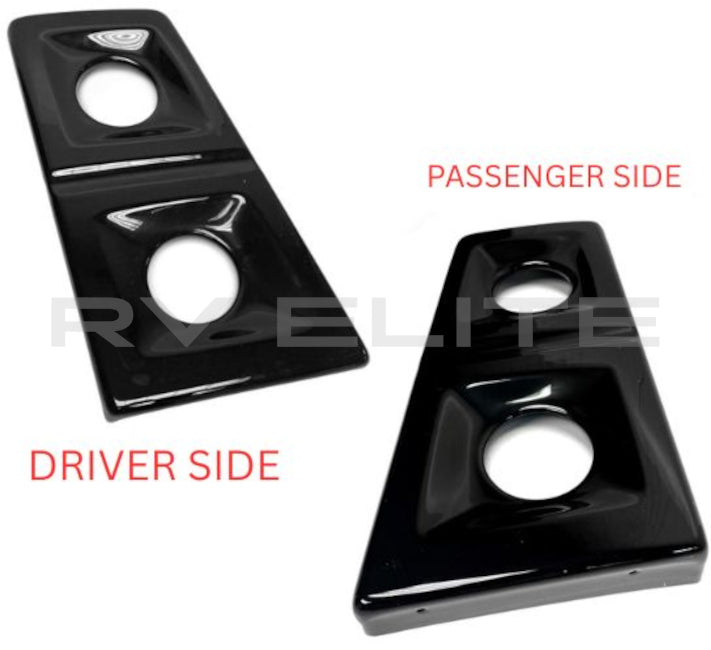 RV Rear Taillight Bezel Set Black ABS (Left & Right Pair)