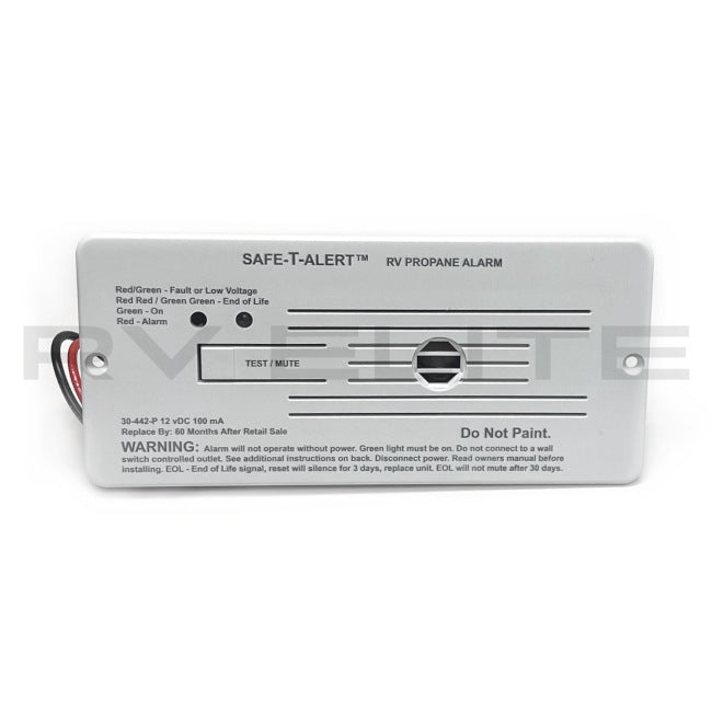 RV Safe-T-Alert Propane Alarm 12V Horizontal White 6.25" x 2.75" | For Class A Motorhomes & RVs - American Coach, Holiday Rambler, Fleetwood, Monaco Coach