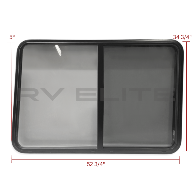 RV Driver Side Sliding Window 52 3/4" x 34 3/4", REV Group - American Coach, Holiday Rambler, Fleetwood, Monaco Coach