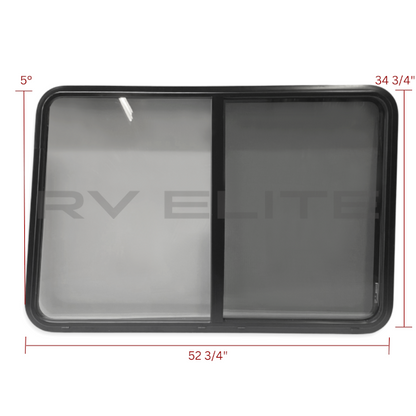 RV Driver Side Sliding Window 52 3/4" x 34 3/4", REV Group - American Coach, Holiday Rambler, Fleetwood, Monaco Coach