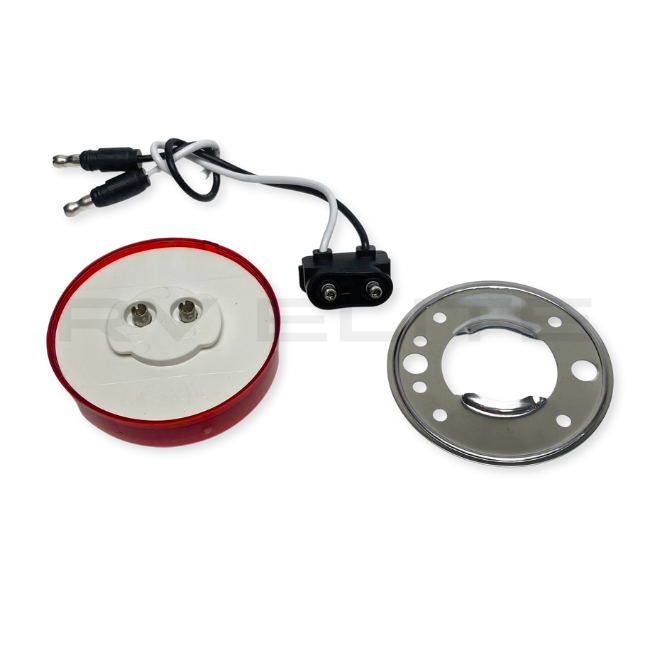 RV Round RED Side Marker Light , REV Group - American Coach, Holiday Rambler, Fleetwood, Monaco Coach