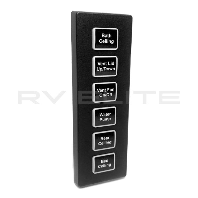 RV Control Panel for Bathroom Vent & Water Pump at RV Elite Parts - American Coach, Holiday Rambler, Fleetwood, Monaco Coach