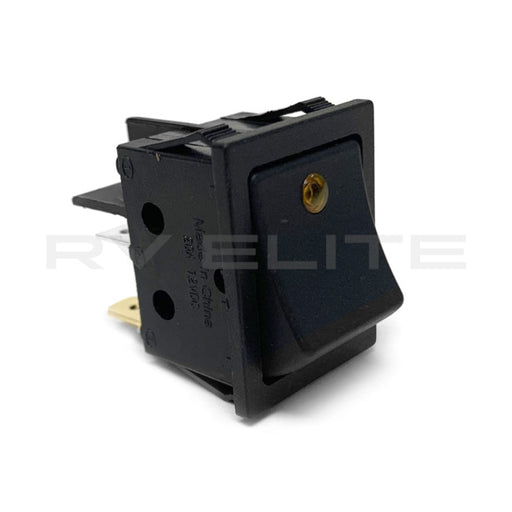 RV 12V Momentary Switch with Amber Light - RV Elite Parts - American Coach, Holiday Rambler, Fleetwood, Monaco Coach