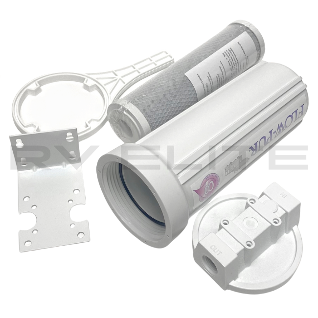 RV Flow-Pur Water Filter Kit Flomatic System | For Class A Motorhomes & RVs - American Coach, Holiday Rambler, Fleetwood, Monaco Coach