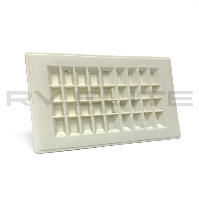 RV Floor Register Vent 9.25" x 5.25" White | For Class A Motorhomes & RVs - American Coach, Holiday Rambler, Fleetwood, Monaco Coach