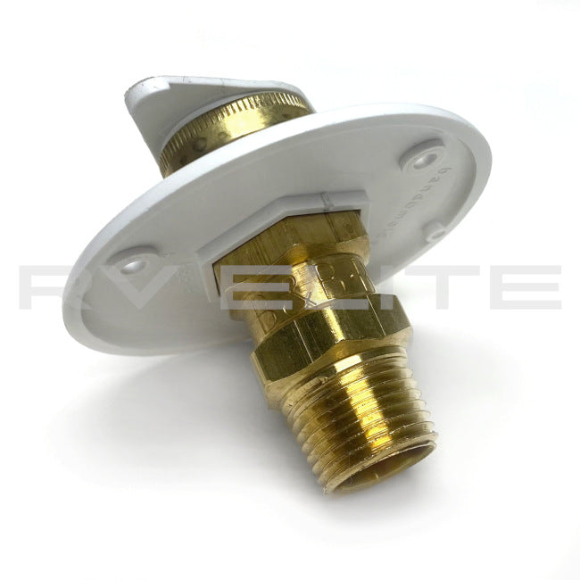 RV City Water Inlet Valve White 1/2" MPT | For Class A Motorhomes & RVs - American Coach, Holiday Rambler, Fleetwood, Monaco Coach