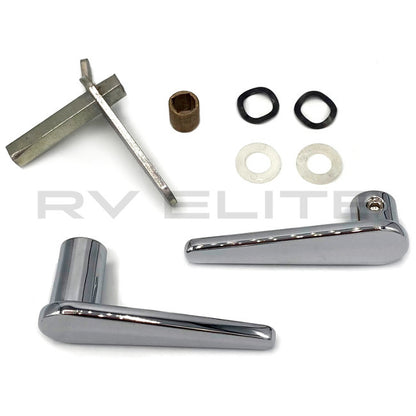 RV Screen Door Latch Kit Chrome 10109854, REV Group - American Coach, Holiday Rambler, Fleetwood, Monaco Coach